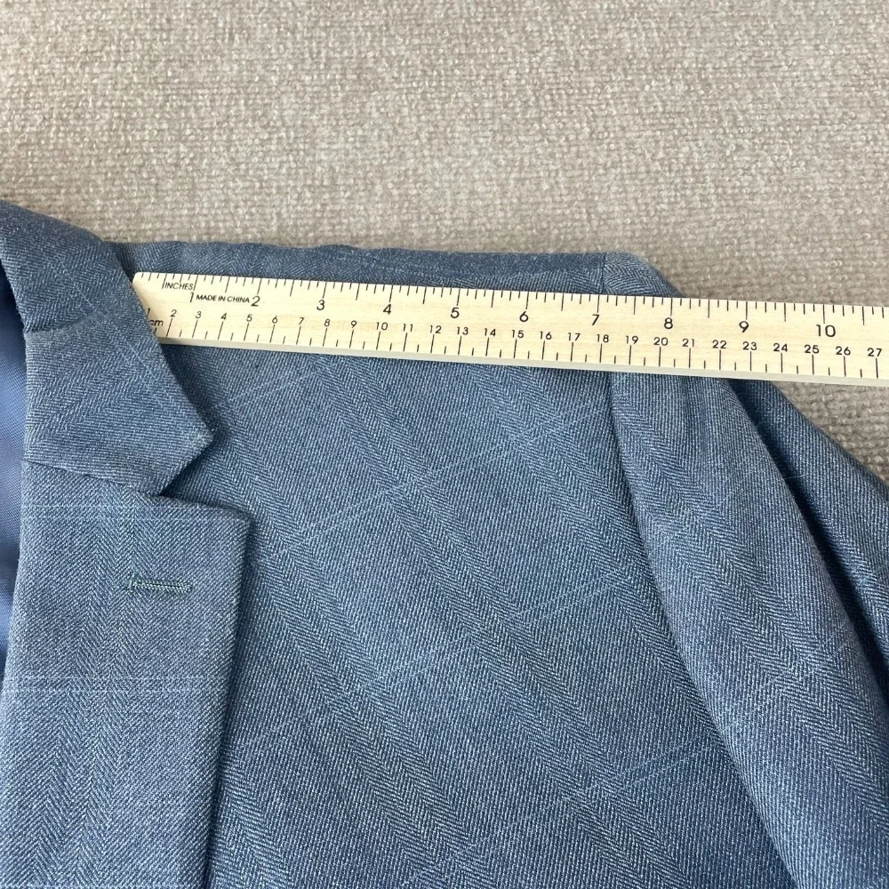 Lauren‎ Ralph Lauren Sport Coat Mens 52R Blue Plaid Notch Lapel Single Vented